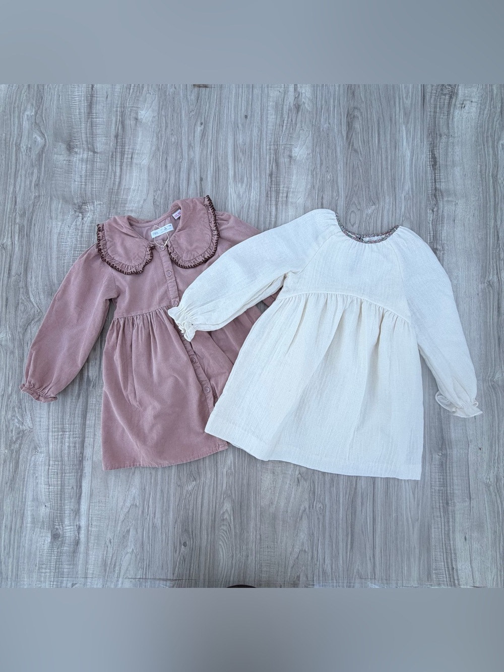 Zara Girls Long Sleeve Dresses – 2-Piece Bundle